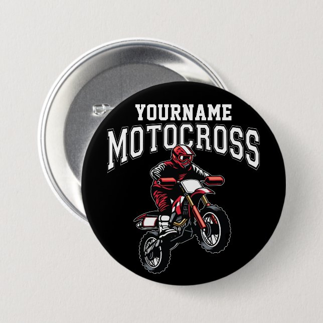 Personalised Motocross Dirt Bike Rider Racing  7.5 Cm Round Badge (Front & Back)