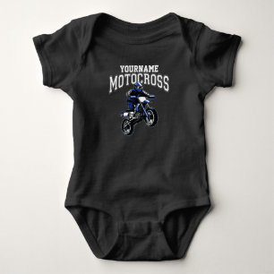 Personalised Motocross Dirt Bike Rider Racing  Baby Bodysuit