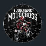 Personalised Motocross Dirt Bike Rider Racing  Dartboard<br><div class="desc">Custom NAME Dirt Bike Rider Motocross Racing Moto Racer Motorcycle Gifts - Choose Colour and Customise with your Name or Custom Text!</div>