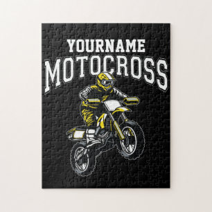 Personalised Motocross Dirt Bike Rider Racing  Jigsaw Puzzle
