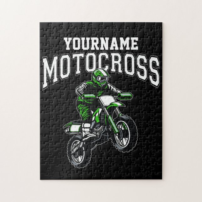 Personalised Motocross Dirt Bike Rider Racing Jigsaw Puzzle (Vertical)