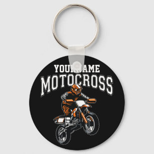 Personalised Motocross Dirt Bike Rider Racing  Key Ring