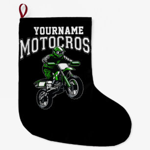 Personalised Motocross Dirt Bike Rider Racing Large Christmas Stocking