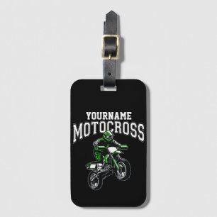 Personalised Motocross Dirt Bike Rider Racing Luggage Tag