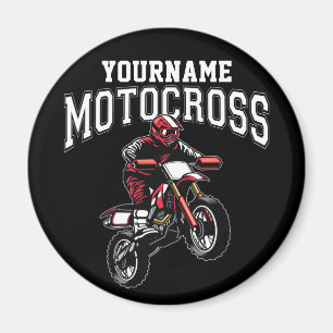 Personalised Motocross Dirt Bike Rider Racing Magnet