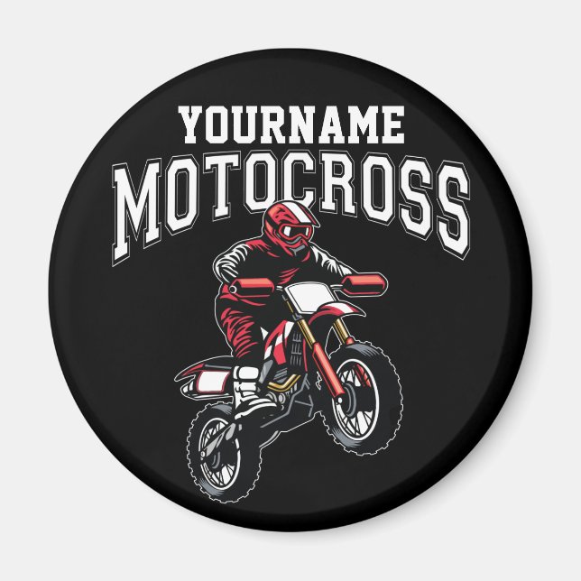 Personalised Motocross Dirt Bike Rider Racing Magnet (Front)