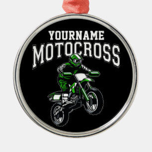 Personalised Motocross Dirt Bike Rider Racing Metal Ornament