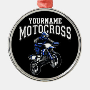 Personalised Motocross Dirt Bike Rider Racing Metal Ornament