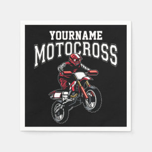 Personalised Motocross Dirt Bike Rider Racing  Napkin