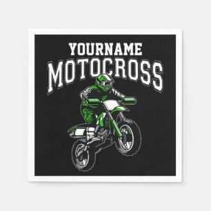 Personalised Motocross Dirt Bike Rider Racing Napkin