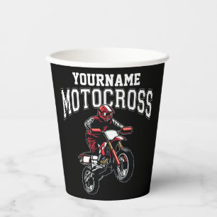 Personalised Motocross Dirt Bike Rider Racing Paper Cups