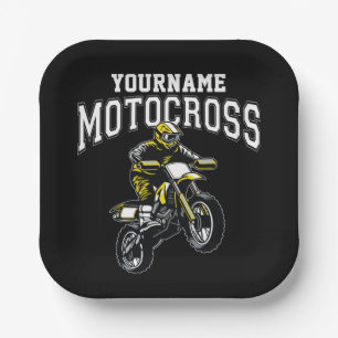 Personalised Motocross Dirt Bike Rider Racing Paper Plate
