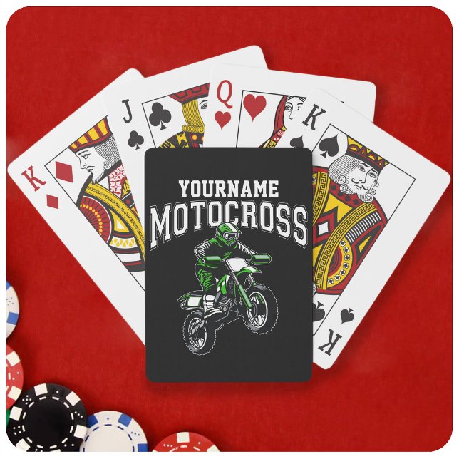 Personalised Motocross Dirt Bike Rider Racing  Playing Cards (Creator Uploaded)