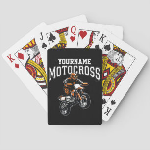 Personalised Motocross Dirt Bike Rider Racing  Playing Cards