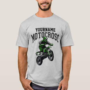 Personalised Motocross Dirt Bike Rider Racing  T-Shirt