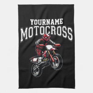 Personalised Motocross Dirt Bike Rider Racing  Tea Towel