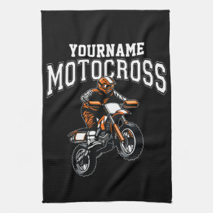 Personalised Motocross Dirt Bike Rider Racing  Tea Towel
