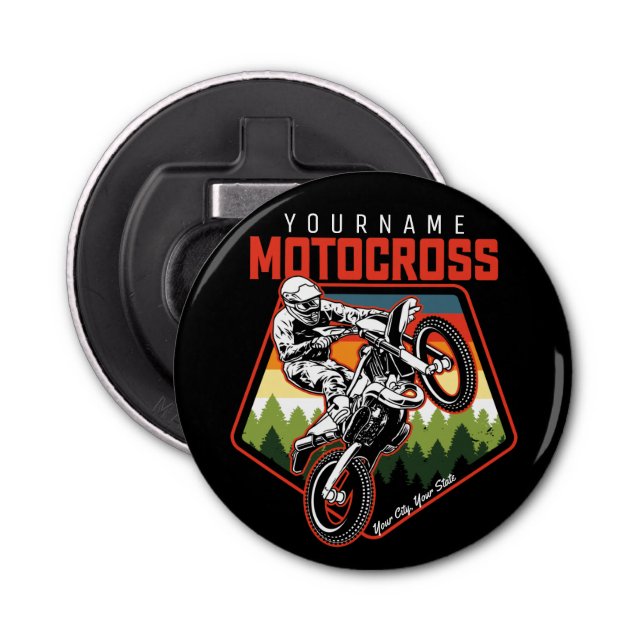 Personalised Motocross Racing Dirt Bike Trail Ride Bottle Opener (Front)