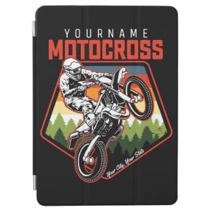 Personalised Motocross Racing Dirt Bike Trail Ride iPad Air Cover