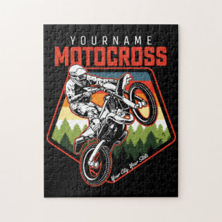 Personalised Motocross Racing Dirt Bike Trail Ride Jigsaw Puzzle