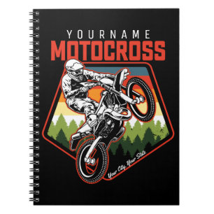 Personalised Motocross Racing Dirt Bike Trail Ride Notebook