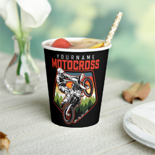 Personalised Motocross Racing Dirt Bike Trail Ride Paper Cups