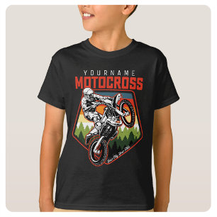 Personalised Motocross Racing Dirt Bike Trail Ride T-Shirt