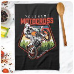Personalised Motocross Racing Dirt Bike Trail Ride Tea Towel<br><div class="desc">Custom NAME Dirt Bike Rider Motocross Racing Moto Racer Motorcycle Gifts - Choose Colour and Customise with your Name or Custom Text!</div>