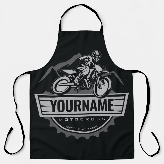 Personalised Motocross Rider Dirt Bike Hill Racing Apron (Front)