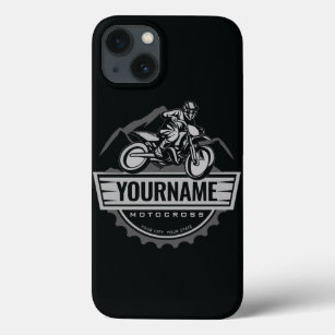 Personalised Motocross Rider Dirt Bike Hill Racing iPhone 13 Case