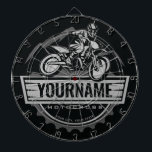 Personalised Motocross Rider Dirt Bike Hill Racing Dartboard<br><div class="desc">Personalised Dirt Bike Rider Motocross Racing Moto Racer Motorcycle Gifts -  Customise with your Name or Custom Text!</div>