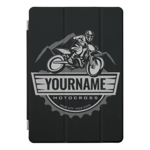 Personalised Motocross Rider Dirt Bike Hill Racing iPad Pro Cover