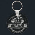 Personalised Motocross Rider Dirt Bike Hill Racing Key Ring<br><div class="desc">Personalised Dirt Bike Rider Motocross Racing Moto Racer Motorcycle Gifts -  Customise with your Name or Custom Text!</div>