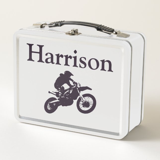 Personalised Motorbike Metal Lunch Box (Front)
