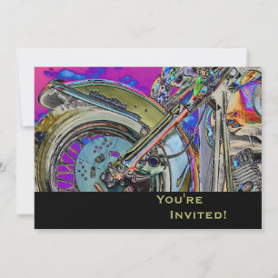 Personalised Motorcycle   40th Birthday Party Invitation