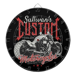 Personalised Motorcycle Big Bad Bike Biker Garage Dartboard