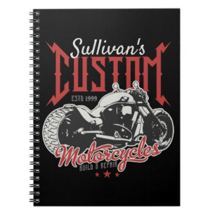 Personalised Motorcycle Big Bad Bike Biker Garage Notebook