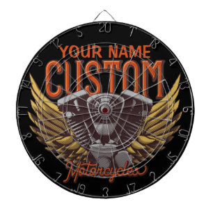 Personalised Motorcycle Eagle Wings Biker Garage Dartboard