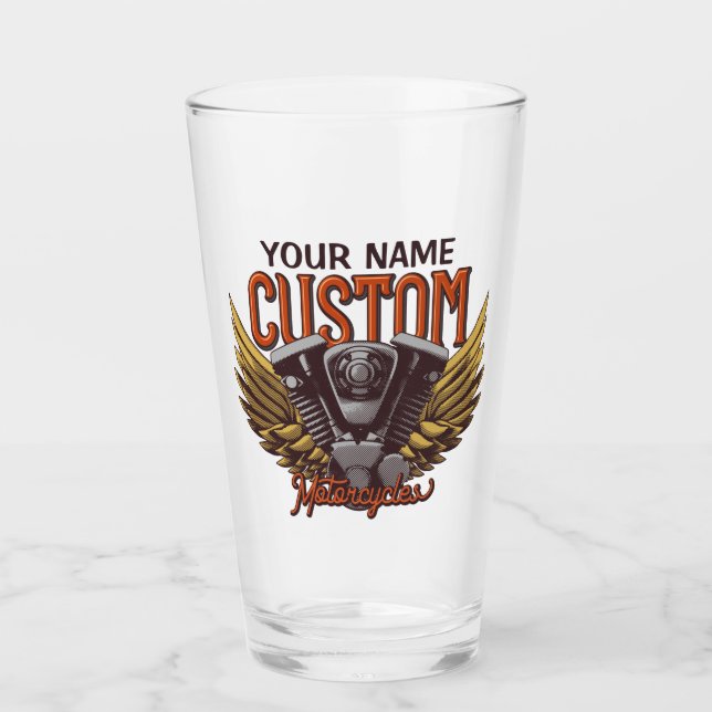  Personalised Motorcycle Eagle Wings Biker Garage Glass (Front)