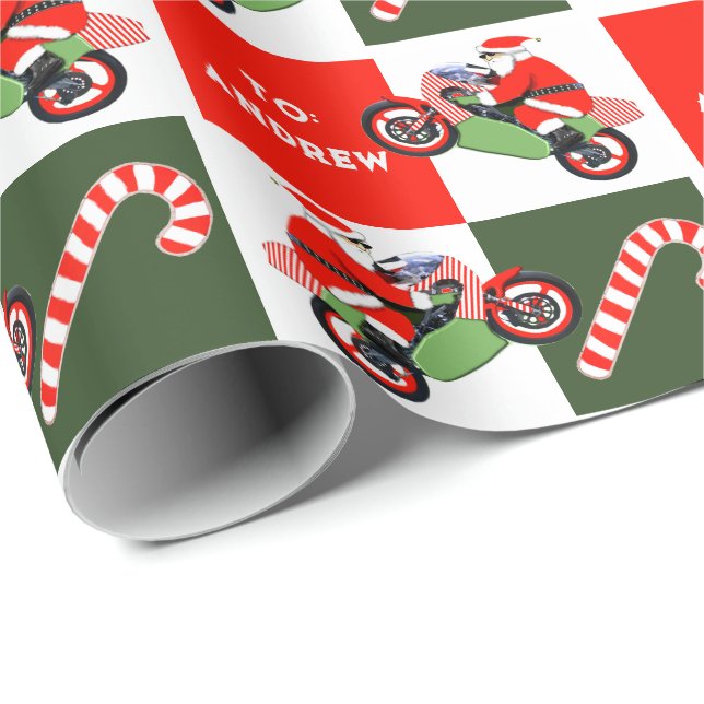 Personalised Motorcycle Holiday Gift Wrapping Pape Paper (Roll Corner)