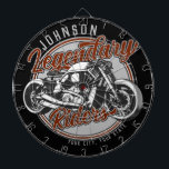 Personalised Motorcycle Legendary Rider Biker NAME Dartboard<br><div class="desc">Personalised Motorcycle Legendary Rider Biker NAME Shop Garage design - Customise with your name or custom text.</div>