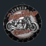 Personalised Motorcycle Legendary Rider Biker NAME Dartboard<br><div class="desc">Personalised Motorcycle Legendary Rider Biker NAME Shop Garage design - Customise with your name or custom text.</div>