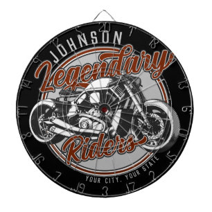 Personalised Motorcycle Legendary Rider Biker NAME Dartboard