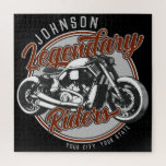 Personalised Motorcycle Legendary Rider Biker NAME Jigsaw Puzzle<br><div class="desc">Personalised Motorcycle Legendary Rider Biker NAME Shop Garage design - Customise with your name or custom text.</div>