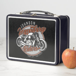 Personalised Motorcycle Legendary Rider Biker NAME Metal Lunch Box