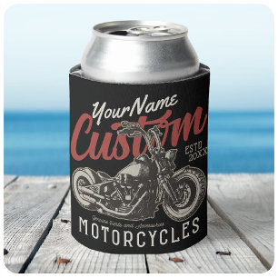 Personalised Motorcycle Rebel Cruiser Biker Garage Can Cooler