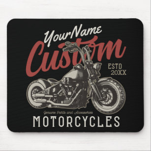 Personalised Motorcycle Rebel Cruiser Biker Garage Mouse Pad