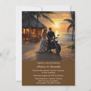 Personalised  Motorcycle Wedding  Invitation