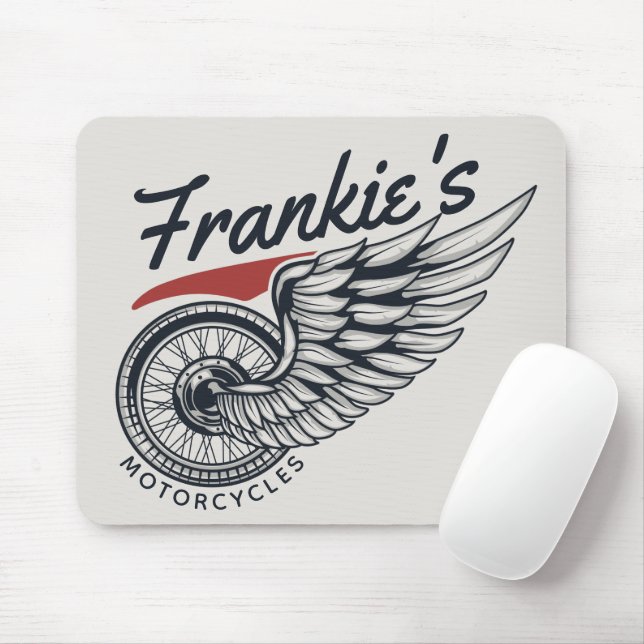 Personalised Motorcycles Flying Tire Biker Shop Mouse Pad (With Mouse)