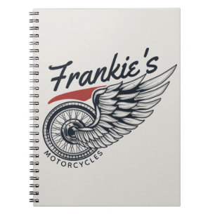 Personalised Motorcycles Flying Tire Biker Shop  Notebook